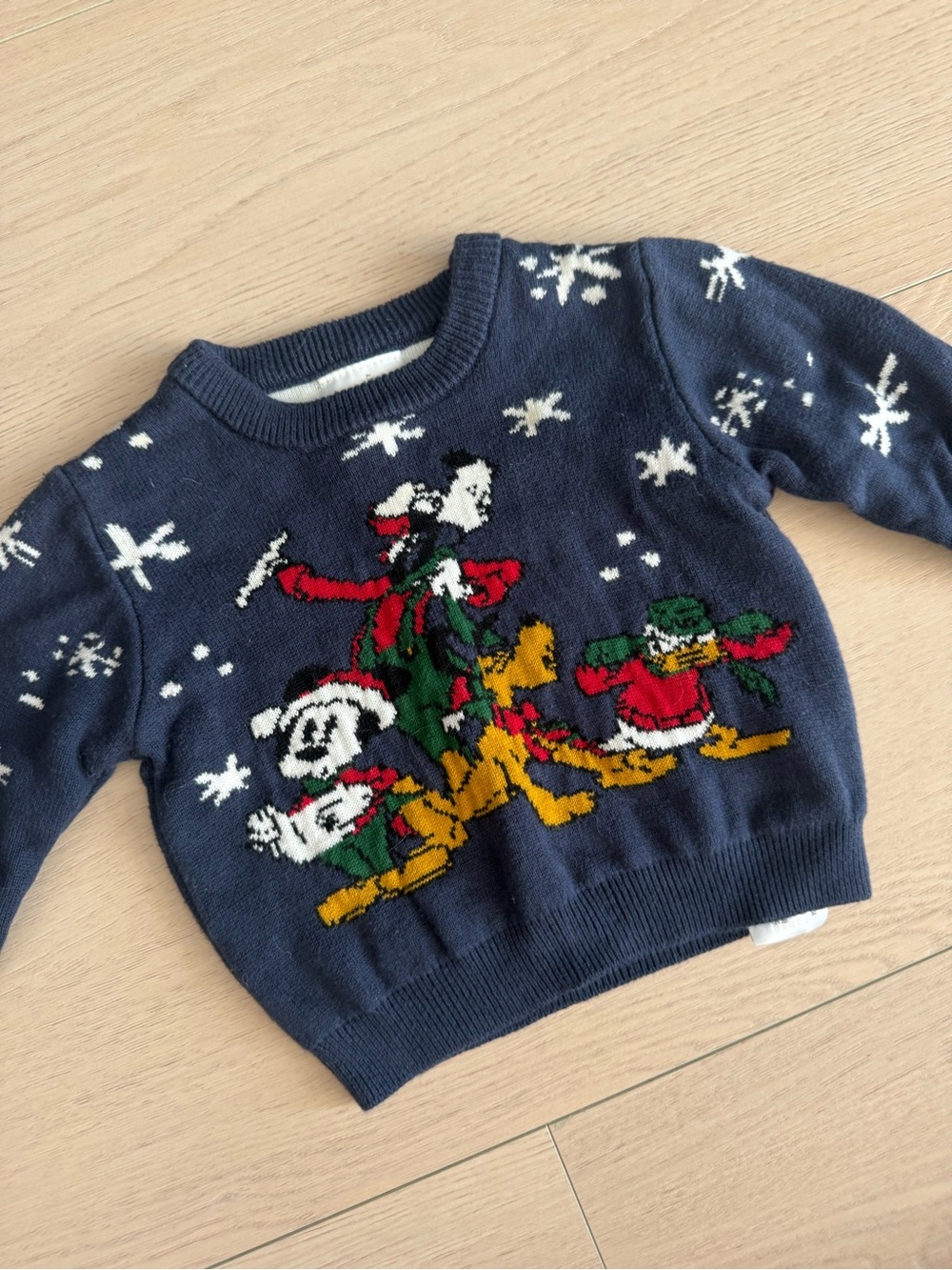 Disney Baby Navy Holiday Character Knit Sweater | 3-6 months